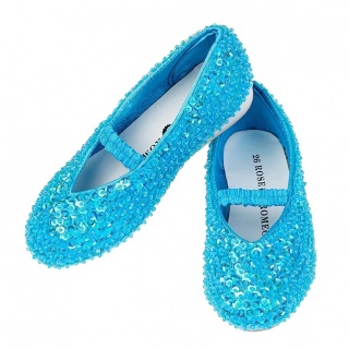 Ballerina schoenen met pailletten blauw (Rose & Romeo)