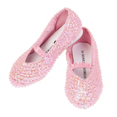 Ballerina schoenen met pailletten roze (Rose & Romeo)