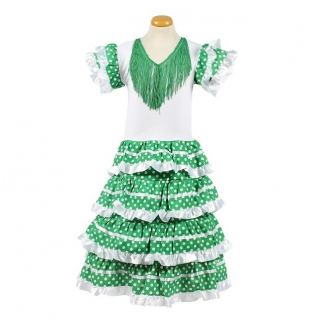 Spaanse jurk OUTLET groen/wit (Tres Niñas)