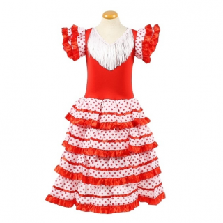 Spaanse jurk rood/wit (Tres Niñas)