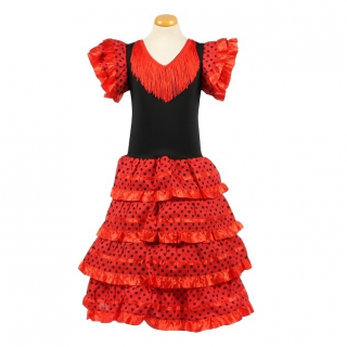 Spaanse jurk rood/zwart (Tres Niñas)
