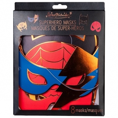 Superhero maskers (8 stuks) (Great Pretenders)