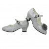 Zilver glitter schoenen met hakken + GRATIS bloemclips