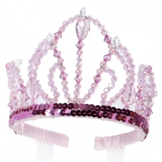 Luxe tiara kroon Pink Beauty (Great Pretenders)