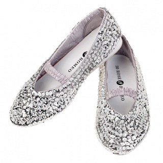 Ballerina schoenen met pailletten zilver (Rose & Romeo)