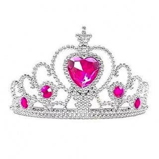 Prinsessen kroon fuchsia-zilver (Prinsessenjurk)