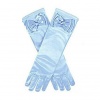 Satijnen handschoenen met strik lichtblauw (30cm)