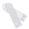 Satijnen handschoenen met strik wit (30cm)