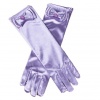 Satijnen handschoenen met strik lila (30cm)