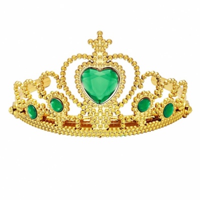 Prinsessen kroon goud-groen (Prinsessenjurk.nl)