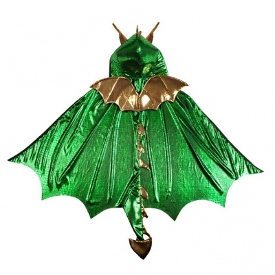 Groene drakencape met vleugels (Great Pretenders)