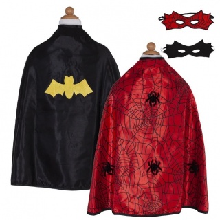Omkeerbare Spider-man/Batman cape met masker (Great Pretenders)