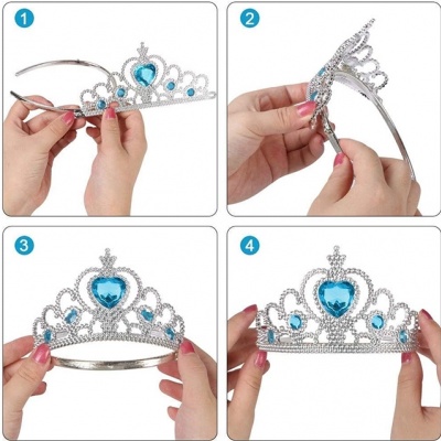 Prinsessen kroon blauw-zilver (Prinsessenjurk.nl)
