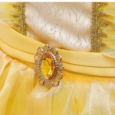 Lange Belle jurk met edelsteen (Prinsessenjurk.nl)