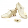 Goud glitter schoenen + GRATIS bloemclips