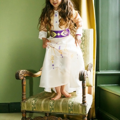 Luxe Anna jurk goud-geel (Prinsessenjurk.nl)