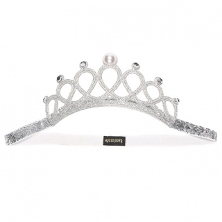Prinsessen kroon haarband zilver (Prinsessenjurk.nl)