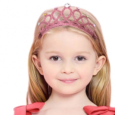 Prinsessen kroon haarband roze (Prinsessenjurk.nl)