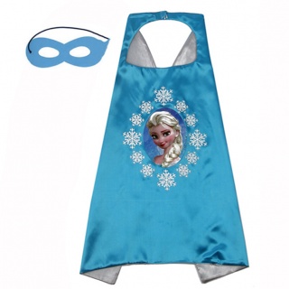 Frozen Elsa (cape + masker) blauw (Prinsessenjurk.nl)