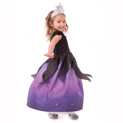 Luxe zeeheks Ursula heksenjurk met kroon (Little Adventures)