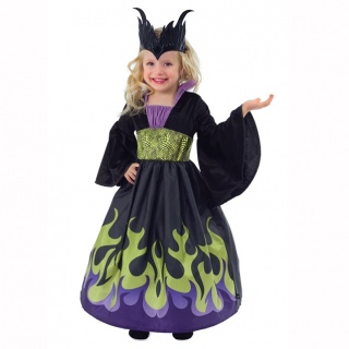 Luxe Maleficent heksenjurk met kroon (Little Adventures)