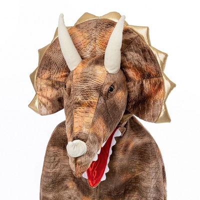Bruine Dinosaurus Triceratops kostuum met klauwen (Great Pretenders)