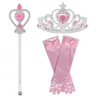 Prinsessen 3-delige accessoireset (roze)