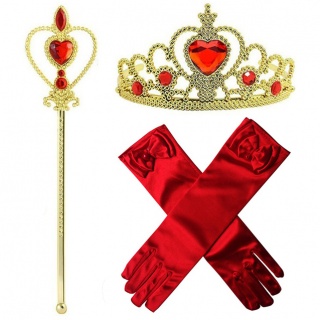 Prinsessen 3-delige accessoireset (rood)