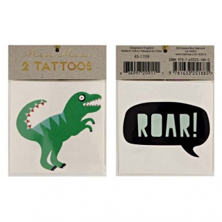 Dinosaurus tattoos Roar (2 stuks) (Meri Meri)
