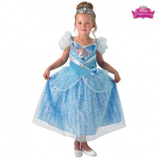 Assepoester jurk Disney Shimmer de luxe + gratis kroon (Disney)