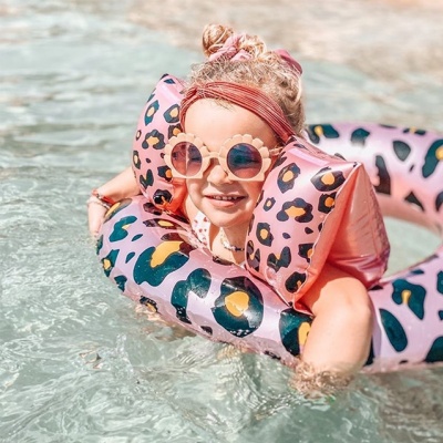 Zwembandjes roze gouden panterprint 2-6 jaar (Swim Essentials)