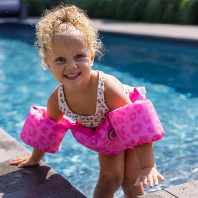 Puddle Jumper roze panterprint (Swim Essentials)