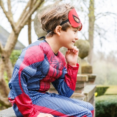 Luxe spinnenman superhelden kostuum met spierballen (Prinsessenjurk.nl)