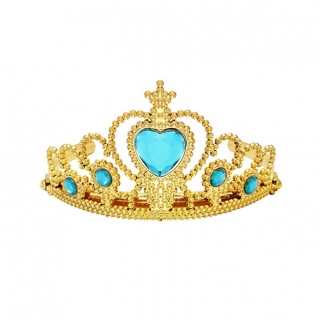 Prinsessen kroon blauw-goud (Prinsessenjurk.nl)