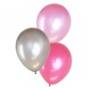 Ballonnen metallic roze-zilver (6 stuks)