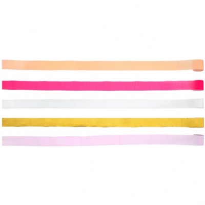 Crepepapier streamers Pink & Gold (5st) (Meri Meri)
