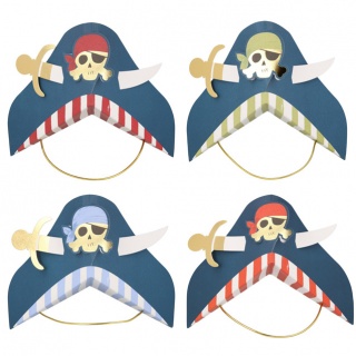 Piraten feesthoedjes (8st) (Meri Meri)