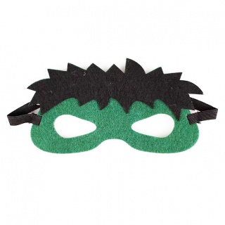 Masker groene superheld vilt (Prinsessenjurk.nl)