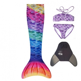 Zeemeerminstaart Rainbow met bikini (4-delig) (Kuaki Mermaids)