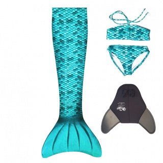 Zeemeerminstaart Turquoise met bikini (4-delig) (Kuaki Mermaids)