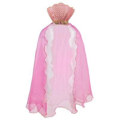 Luxe zeemeerminnen cape met hoge kraag roze (Great Pretenders)