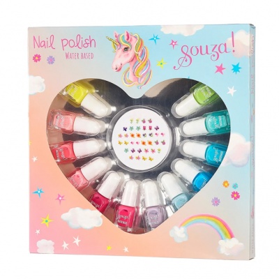 Grote geschenkset nagellak (12st) + nagelstickers (Souza for Kids)