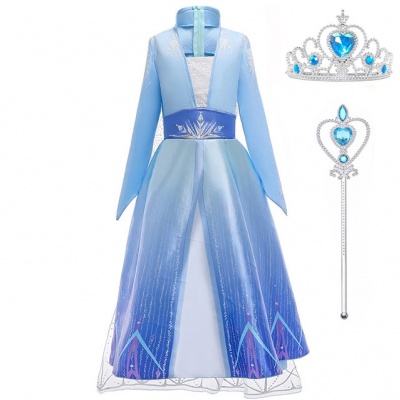 Voordeelpakket Frozen Elsa jurk sleep met accessoires (Prinsessenjurk.nl)