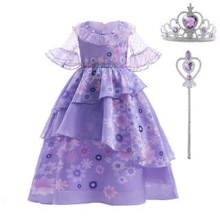 Voordeelpakket Encanto Isabela jurk + kroon + staf (Prinsessenjurk.nl)
