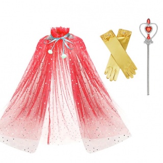 Voordeelpakket Cape rood met accessoires (Prinsessenjurk.nl)