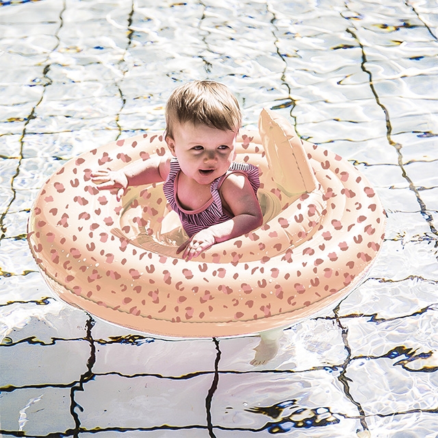 Krankzinnigheid tack distillatie Baby float oud roze panterprint - Swim Essentials - Prinsessenjurk.nl