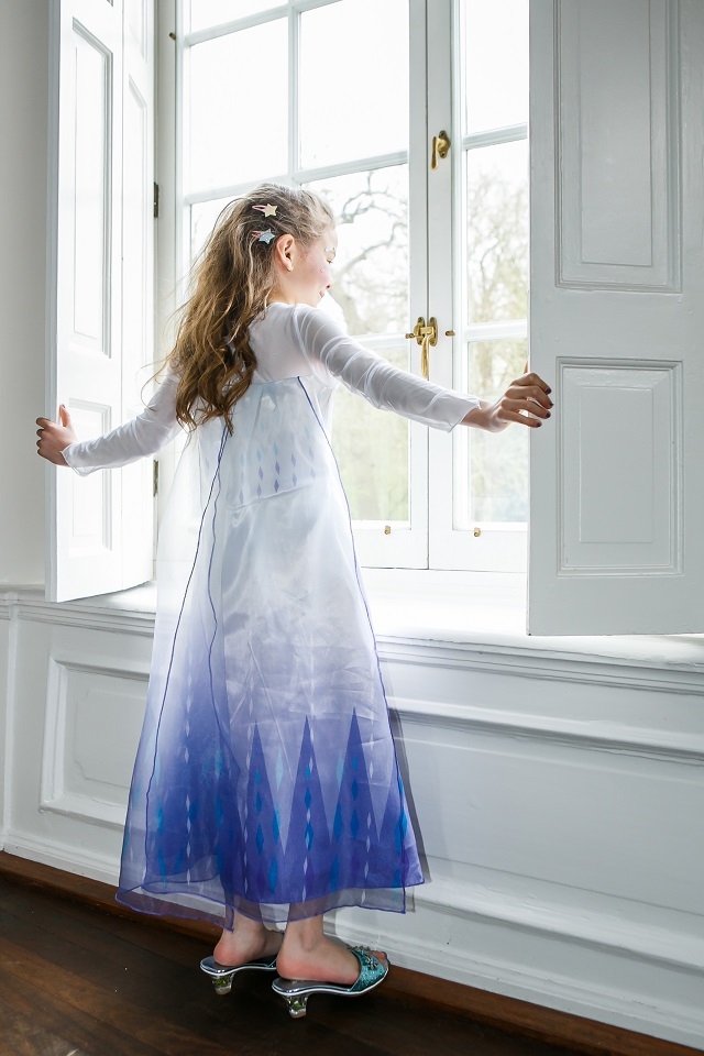 Luxe Elsa witte kristallen jurk prinsessenjurk kind  -  
