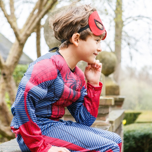 Luxe spinnenman superhelden kostuum met spierballen - Prinsessenjurk.nl -